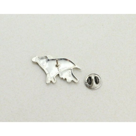 Sterling Silver Cow Pin Brooch or Tie Tack - Picture 6 of 6
